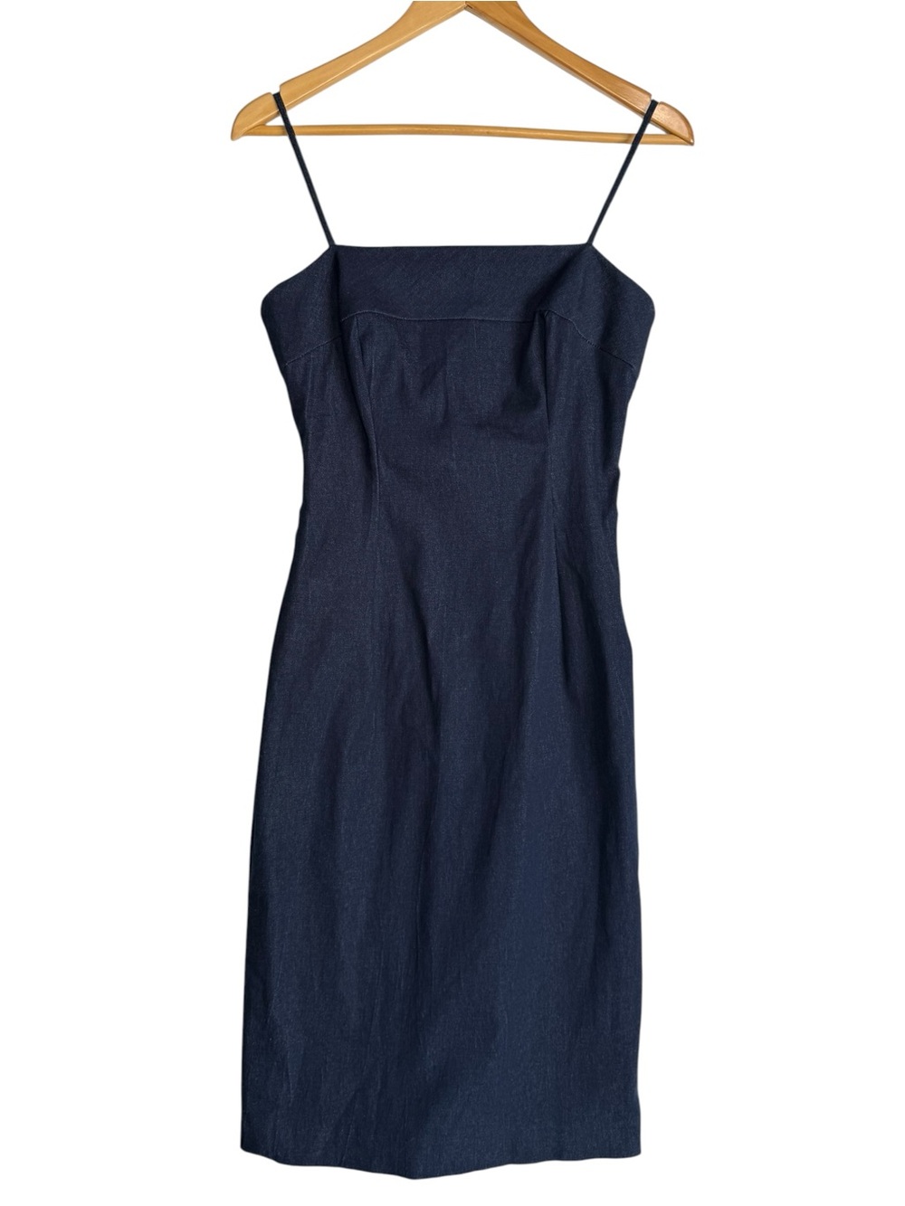 Brooks Brothers denim look sheath dress timeless tailored silhouette Size 4